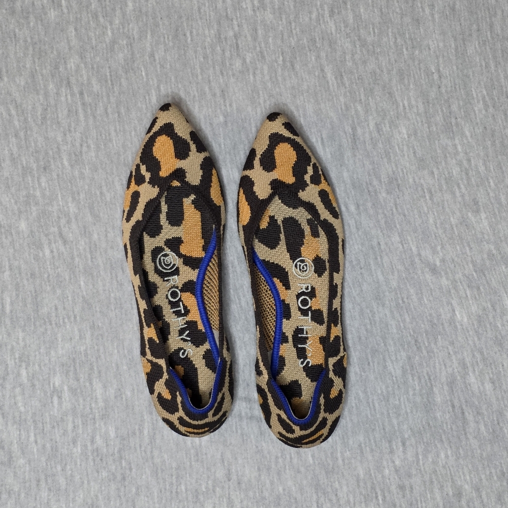 Rothy's Brown and Black Cheetah Print Flats Size 5